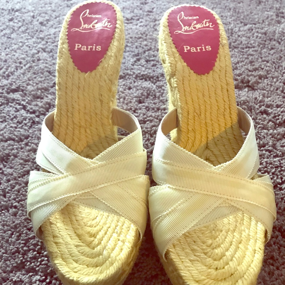 Christian Louboutin espadrille Wedge. Sz 10